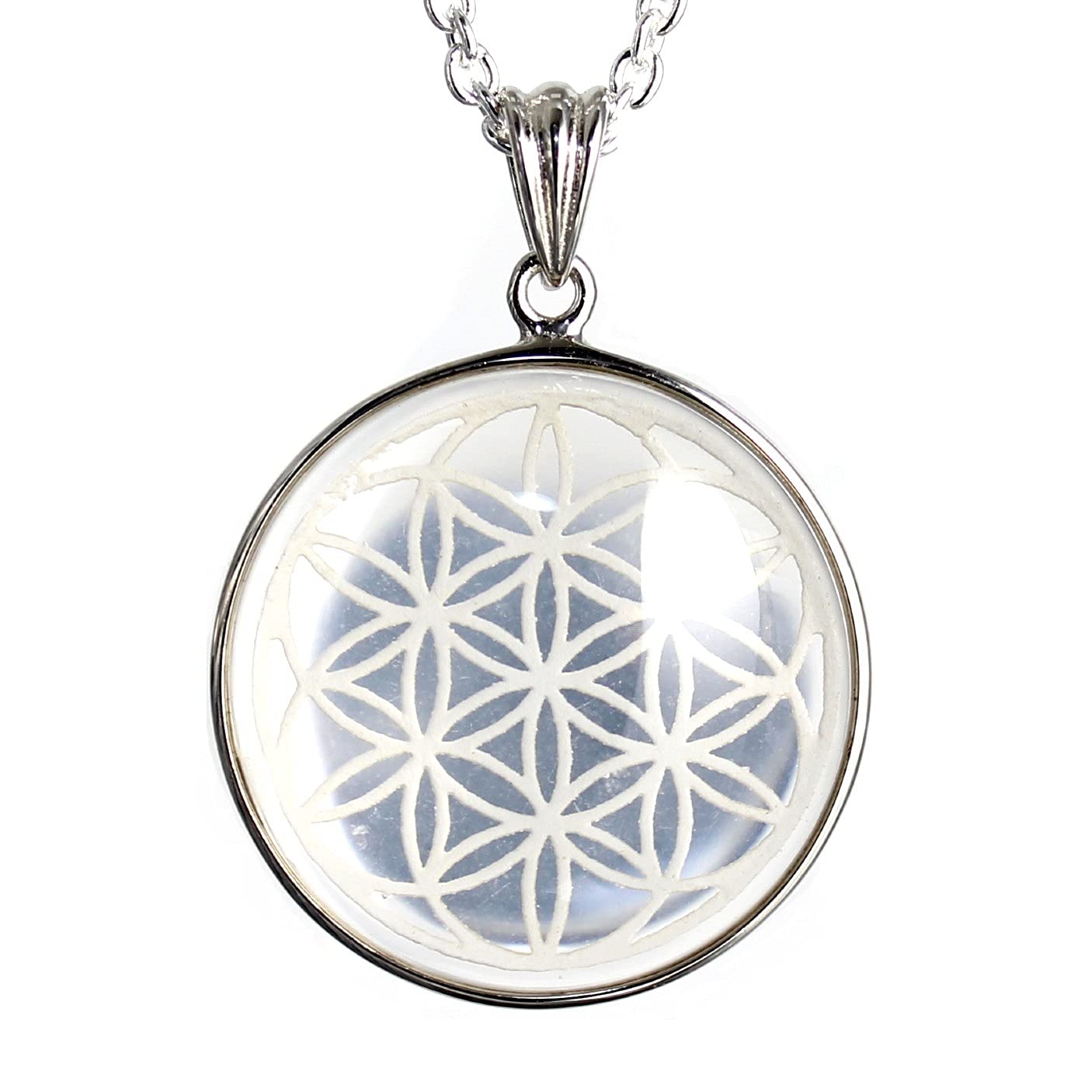 Цветок Жизни Цветок Жизни Божественная Геометрия Цветок Жизни Кристалл Подвеска Верхняя часть Серебро 925